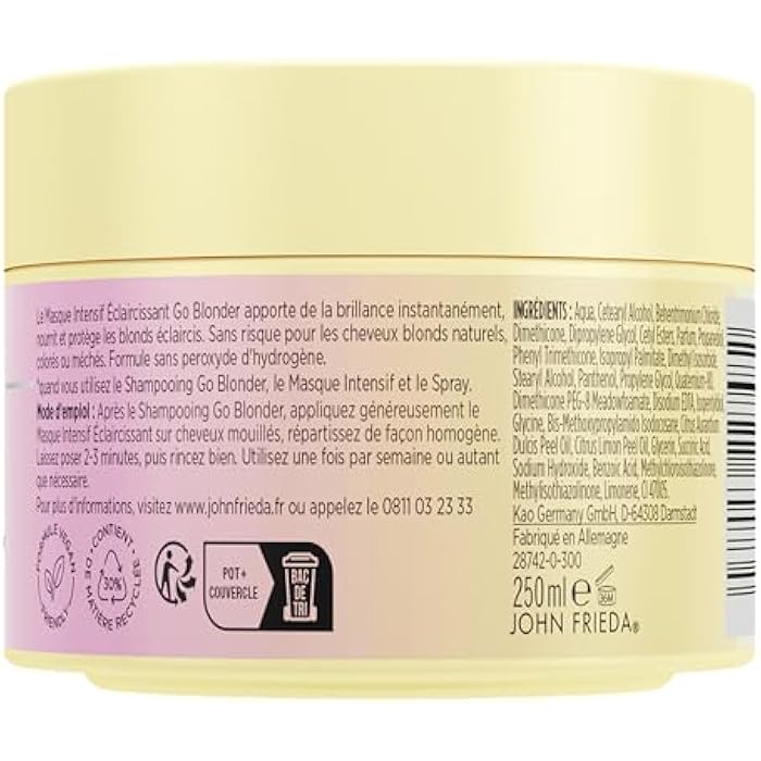 John Frieda Sheer Blonde GB Blonder Intensive Eclaircissant Mask 250 ml - Image 2